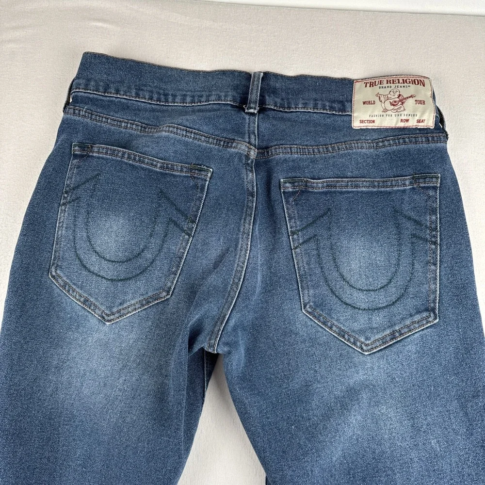 True Religion Ricky Relaxed Straight Mens Blue Jeans  fits 32*32 Denim